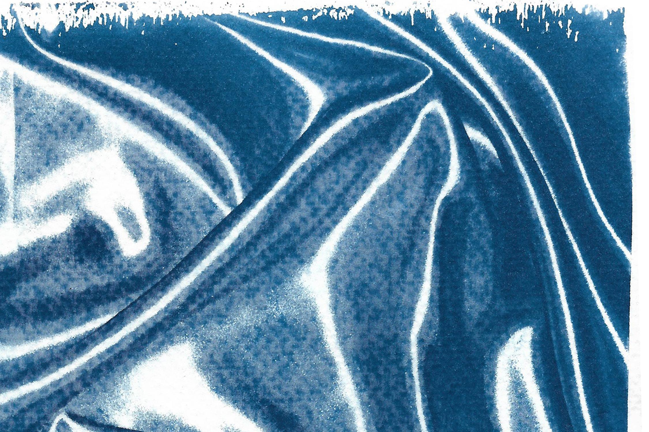 Silk Whisper in Classic Blue, Blueprint on Watercolor Paper, Subtle Memories 3