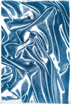 Silk Whisper in Classic Blue, Blueprint on Watercolor Paper, Subtle Memories
