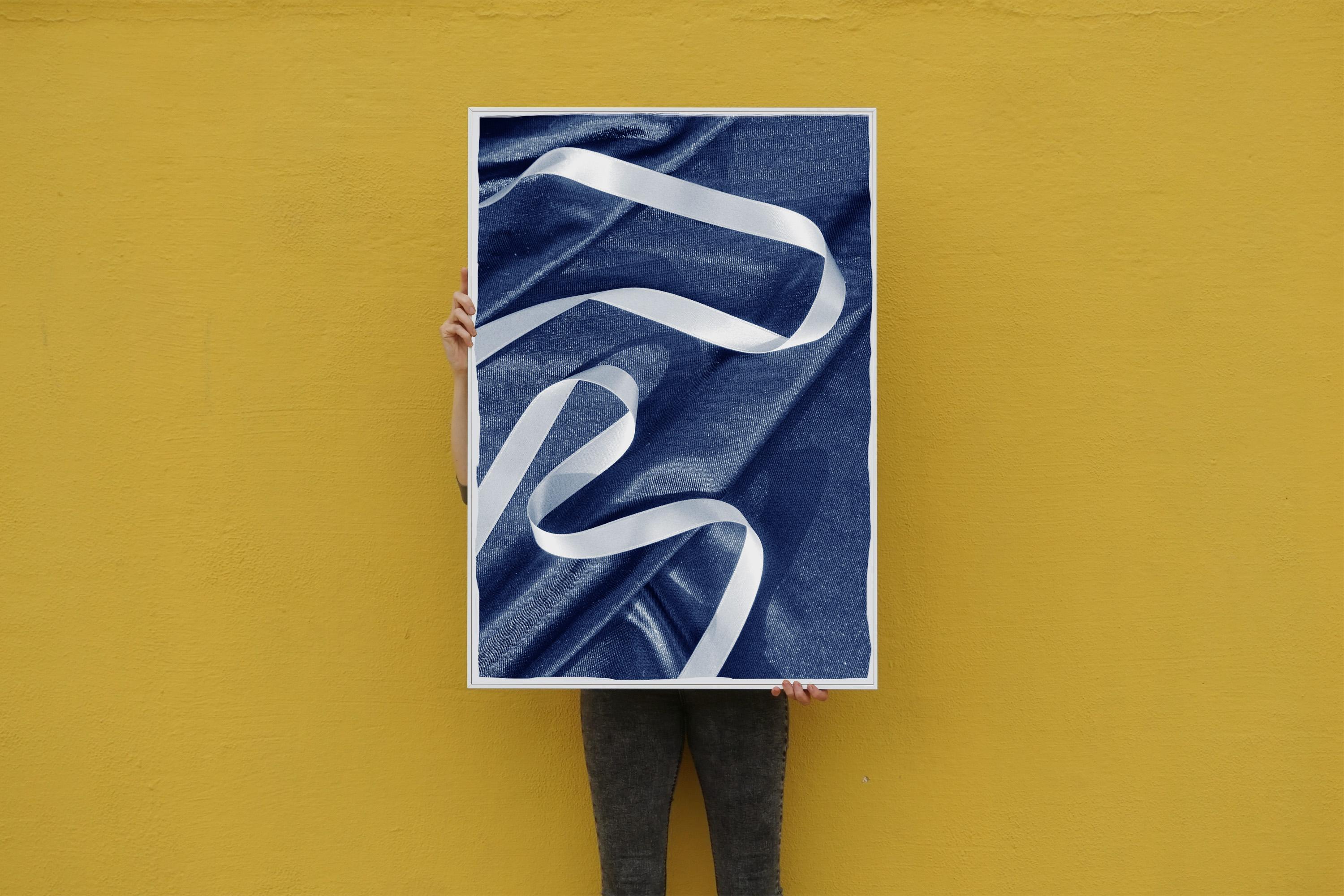 This is an exclusive handprinted limited edition cyanotype.

Details:
+ Title: Classic Blue Cloth with Ribbon
+ Year: 2019
+ Edition Size: 50
+ Stamped and Certificate of Authenticity provided
+ Measurements : 70x100 cm (28x 40 in.), a standard