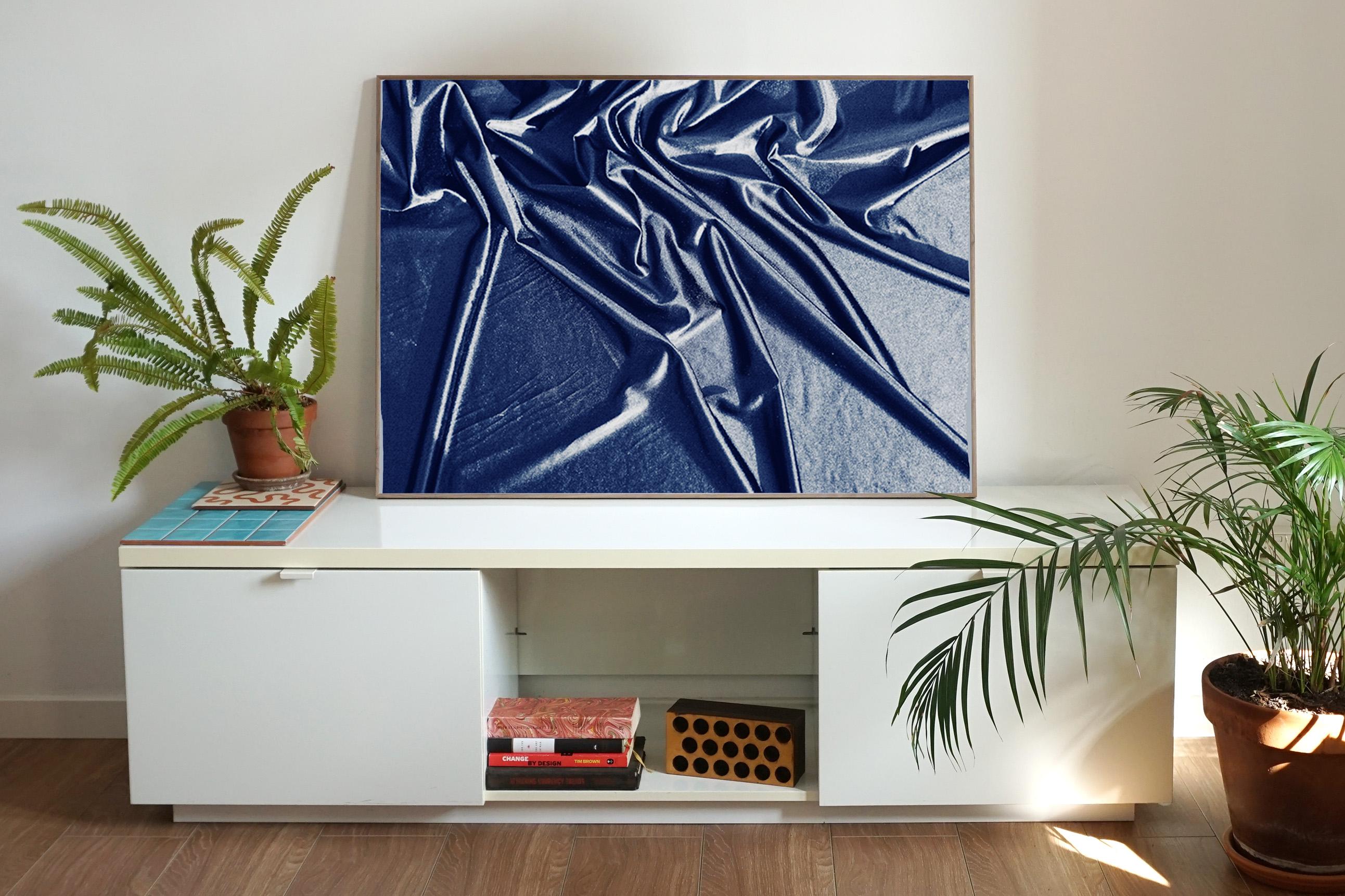 Nocturnal Hint in Manhattan, Classic Blue Cyanotype, Contemporary Print 100x70cm - Painting by Kind of Cyan