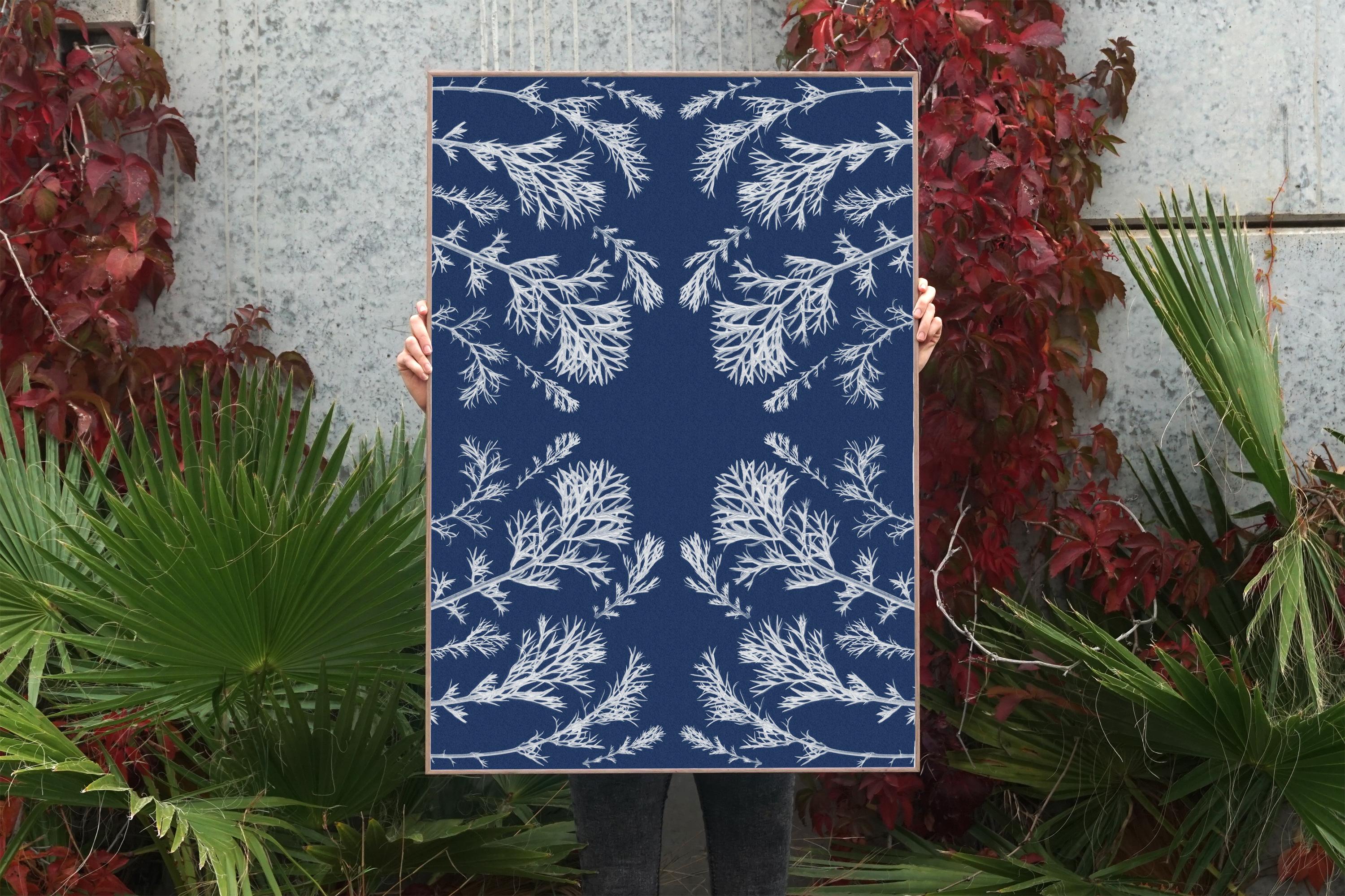 Classic Botanical Cyanotype, Handmade Using Natural Sunlight, Limited Edition  - Photograph by Kind of Cyan