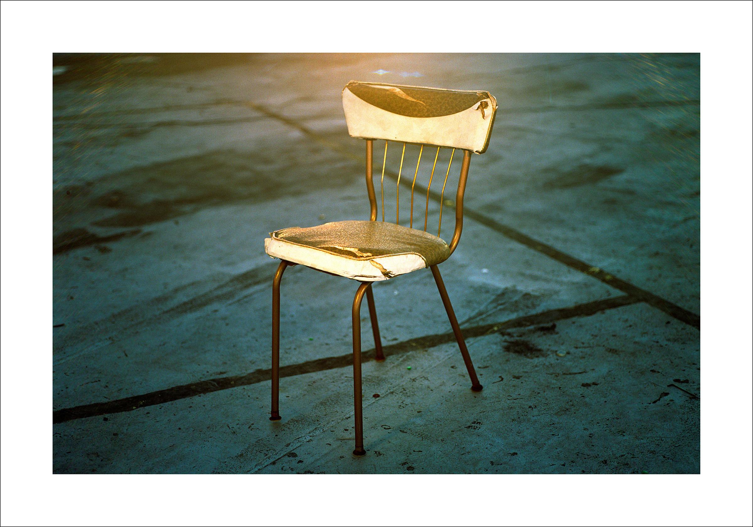 Photo Giclée Print, Antique Industrial Chair, 100x70cm, Photograph, Stylish Art