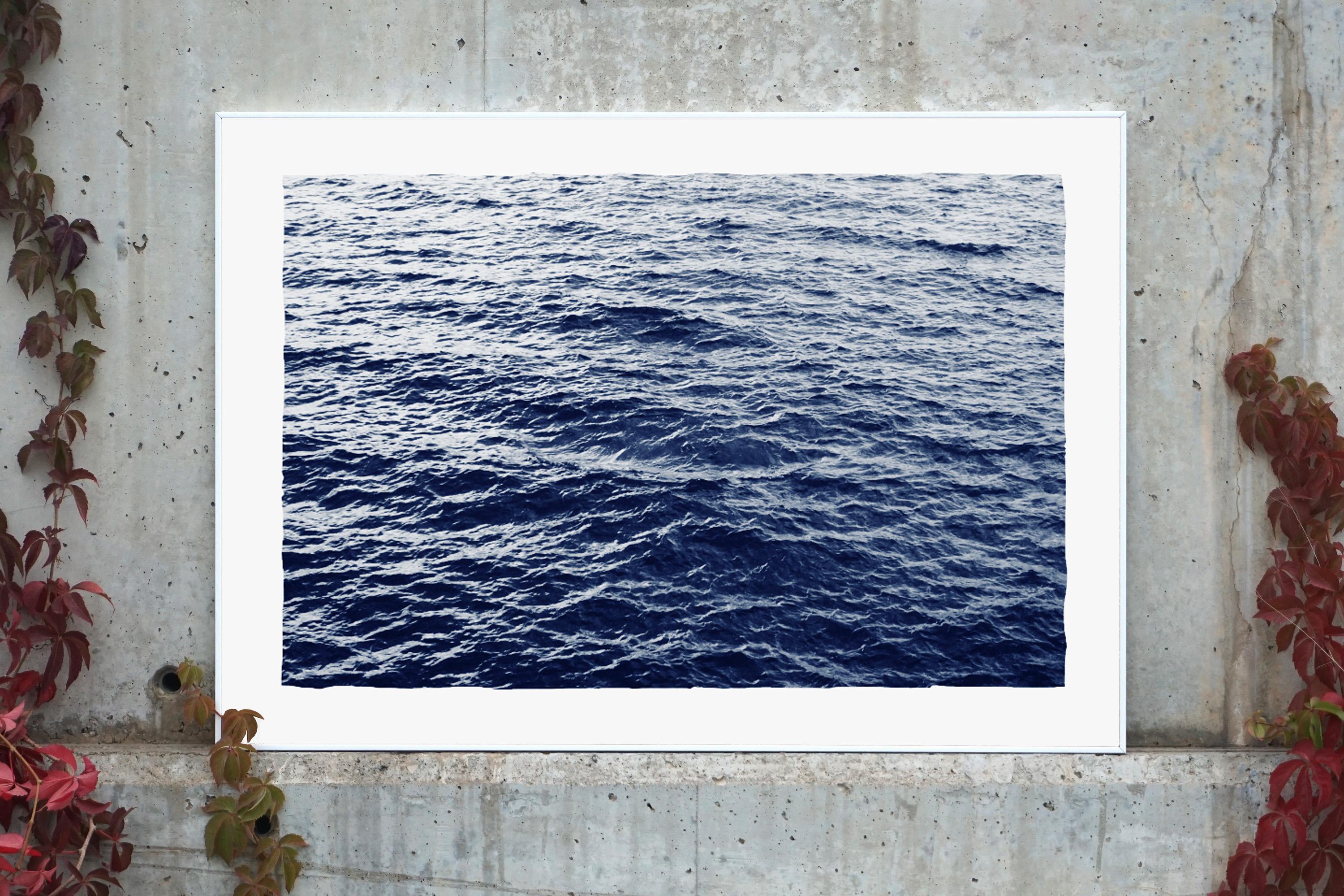 Boundless Ocean Waves, Handmade Classic Blue Sunprint, Limited Edition of 50 - Art by Kind of Cyan