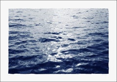 "Bright Sunrise Bay", Handmade Cyanotype on Paper, 100x70cm, Classic Blue Navy