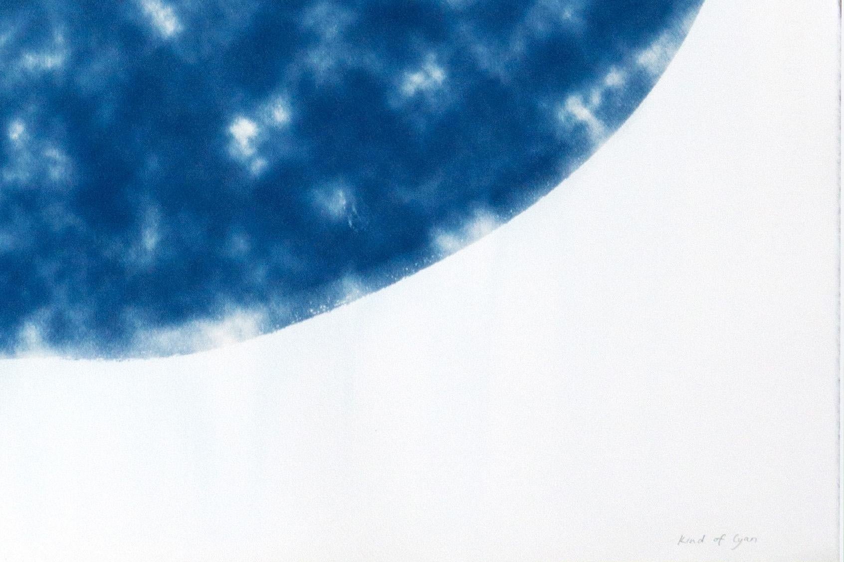 Cloudy Ovals, Cyanotype on Paper 100x70cm, Classic Blue, Abstract Geometric 2020 4