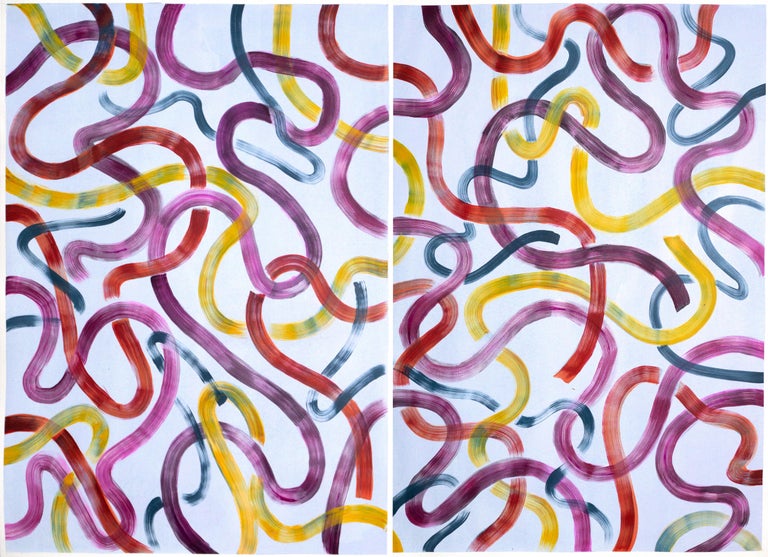 Natalia Roman Abstract Painting Colorful Brushstrokes On Sky
