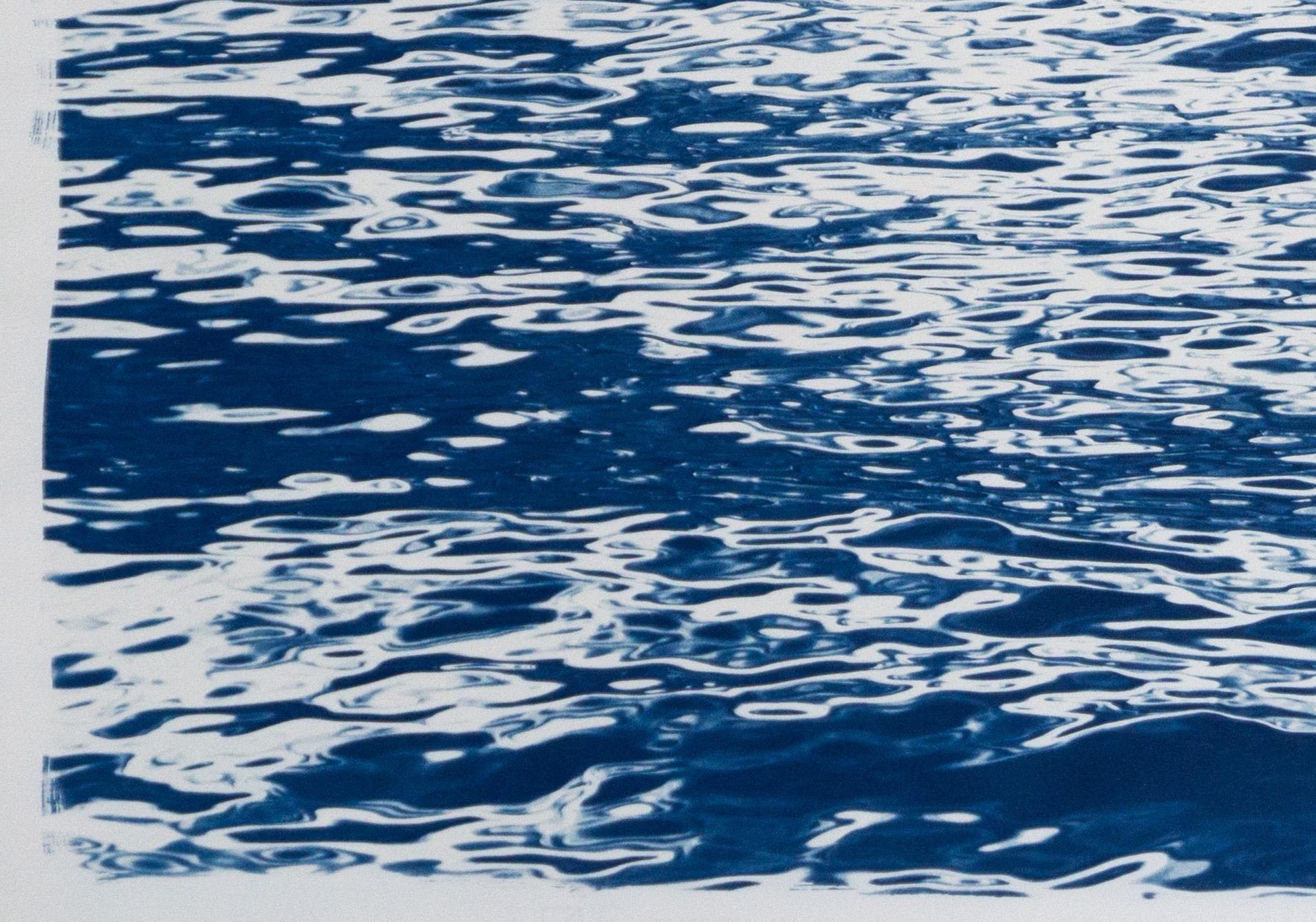 Lake Abstract Ripples, Nautical Contemporary Cyanotype of Water Reflections 2020 - Blue Landscape Art by Kind of Cyan