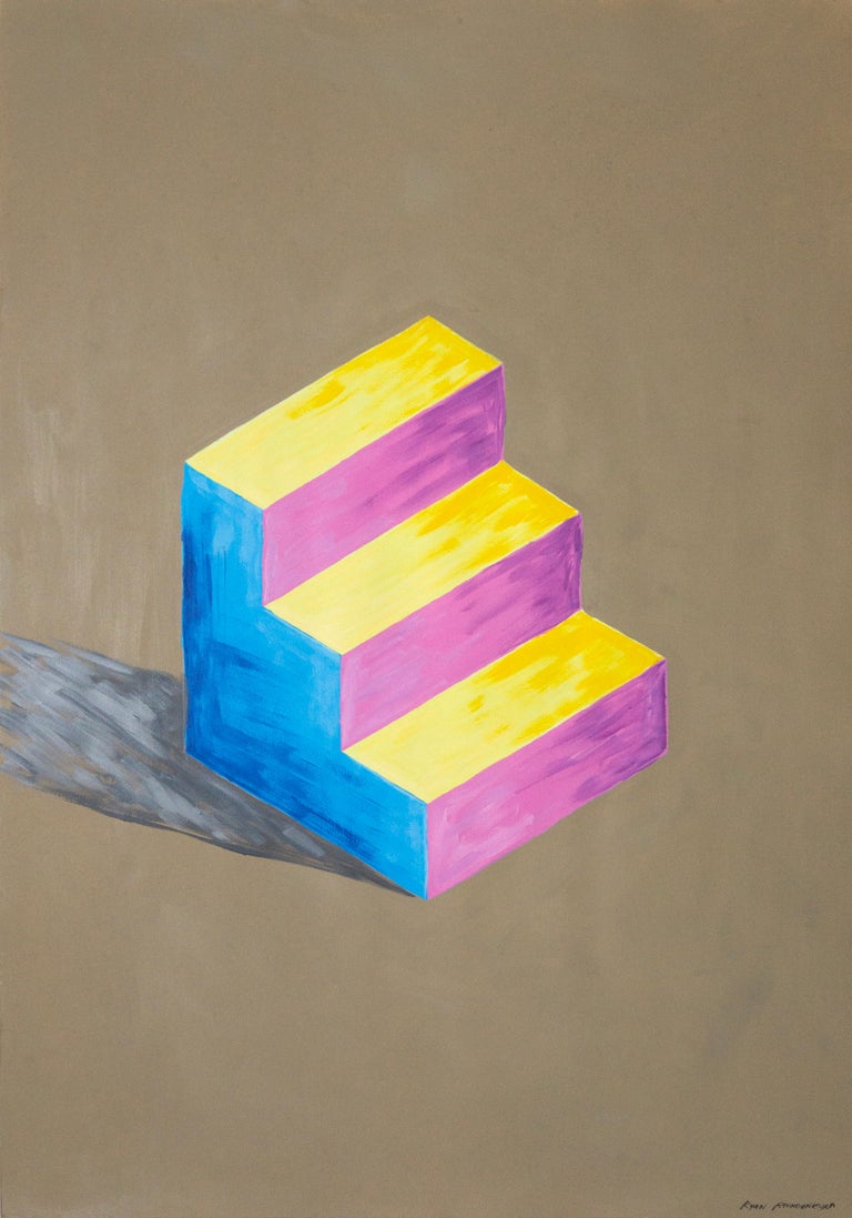 Ryan Rivadeneyra Still-Life - Mixed Media Sol Lewitt Inspiration, Staircase Primary Color, Naif Architecture