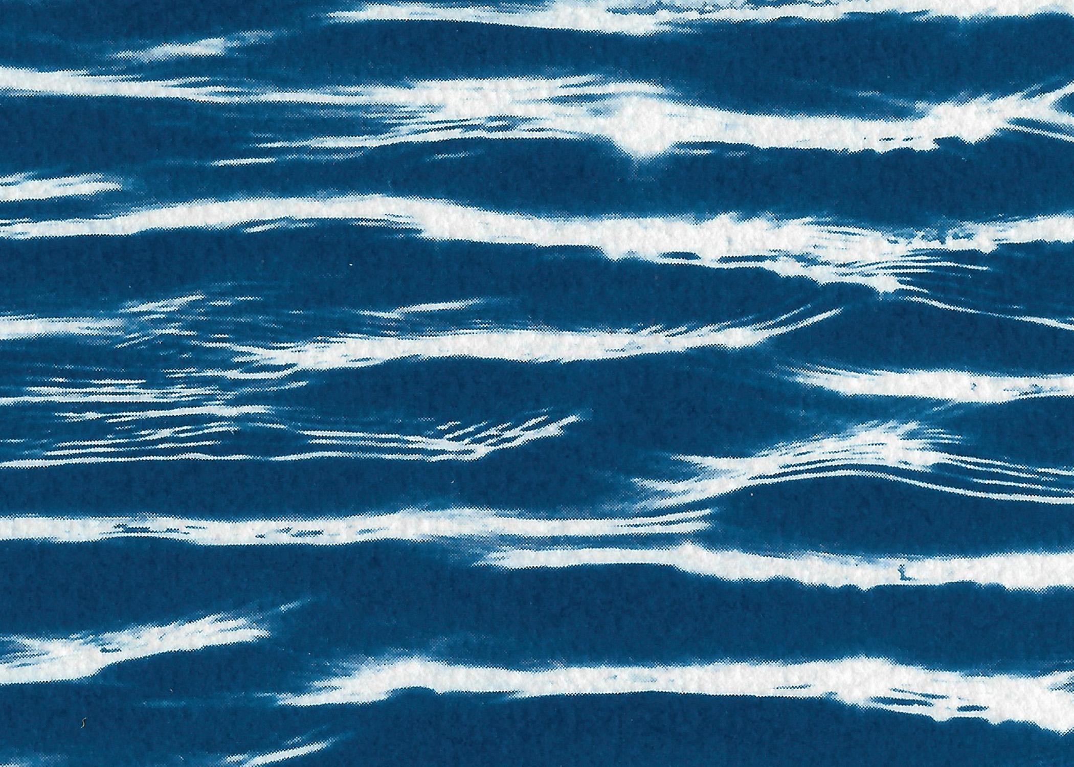 Patterns à l'aquarelle Tranquil, cyanotype contemporain de grande taille sur papier aquarelle en vente 2