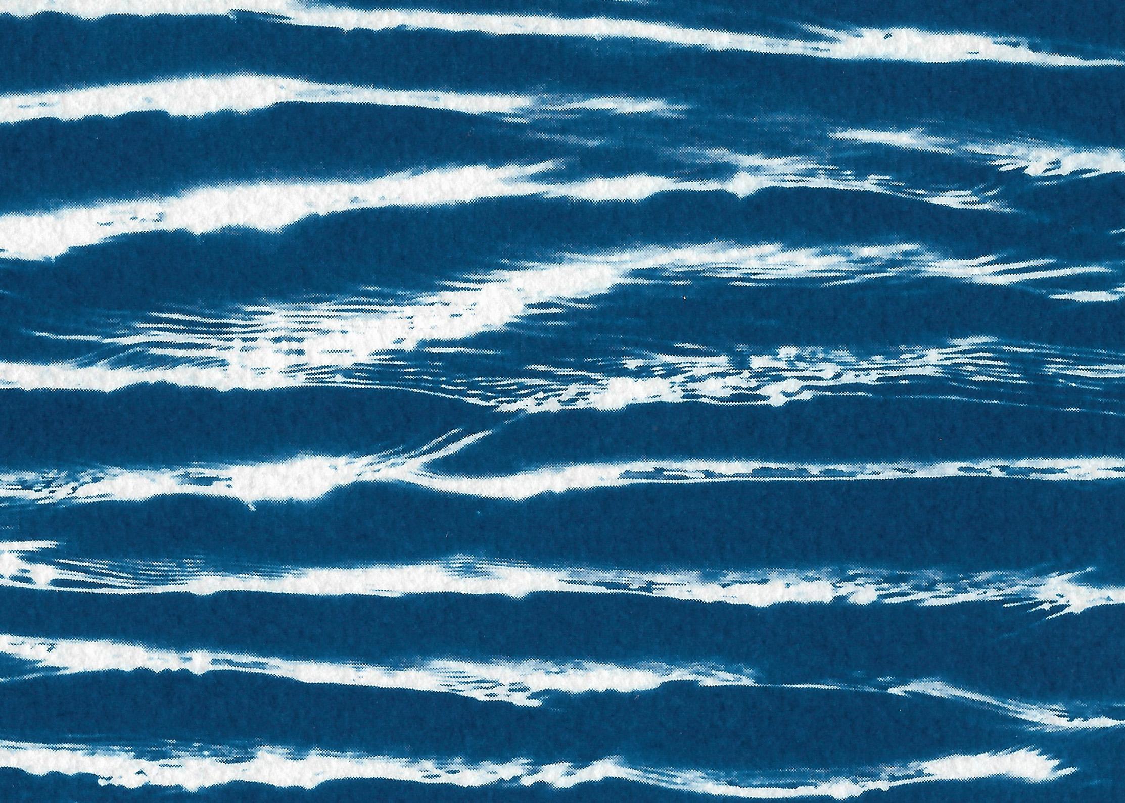 Tranquil Aquarellmuster, zeitgenössische großformatige Cyanotypie auf Aquarellpapier im Angebot 4