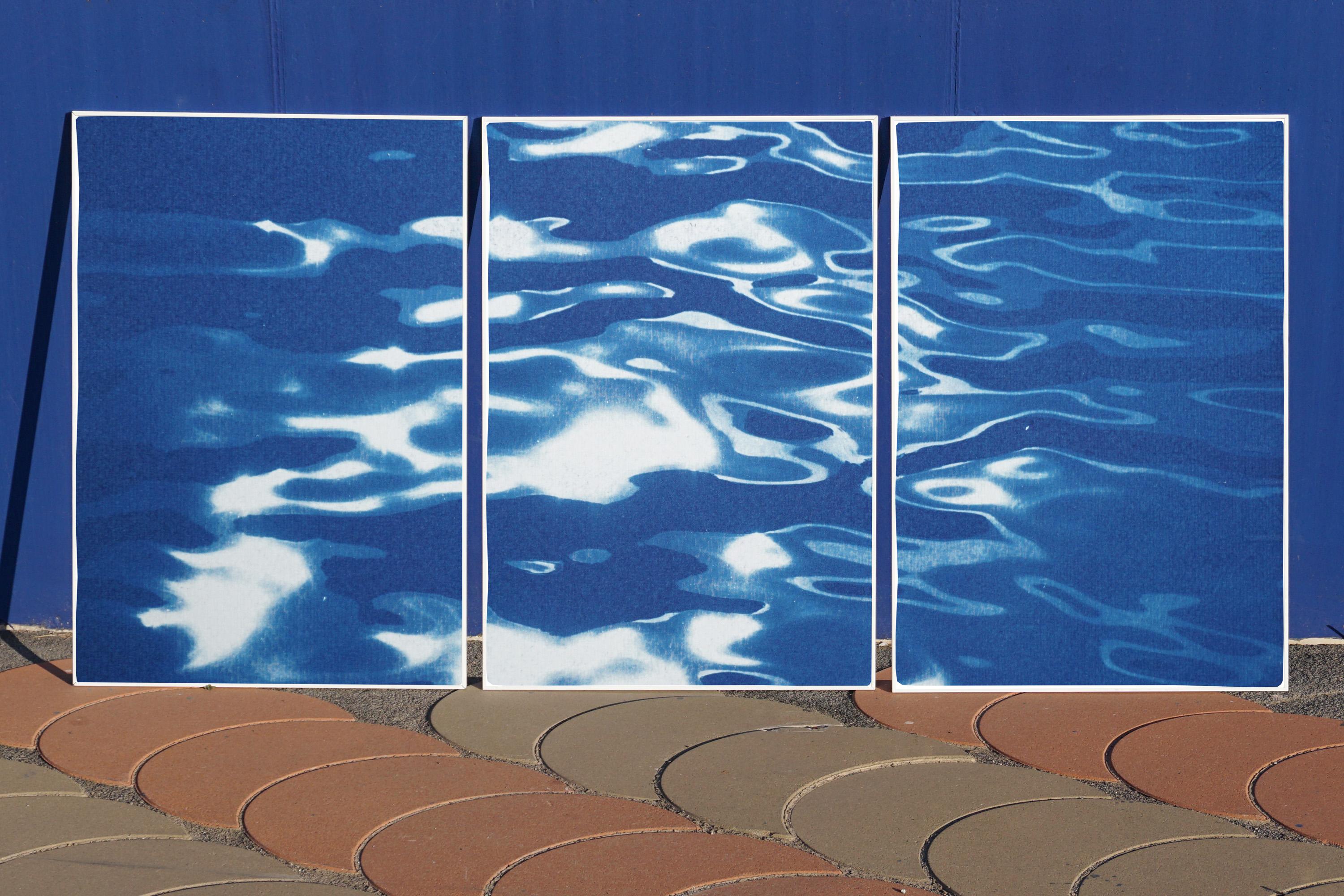 Lido Island Reflections, Venice Landscape Blue Tones, Minimal Cyanotype Print  4