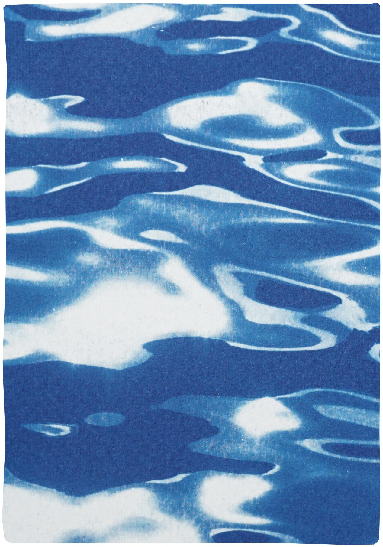 Lido Island Reflections, Venice Landscape Blue Tones, Minimal Cyanotype Print  2