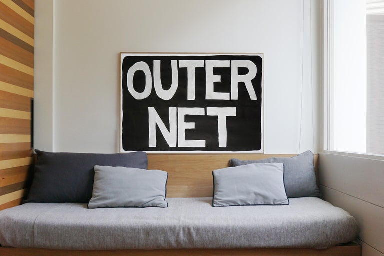 OuterNet, Internet Era Urban Style Painting, Hand Painted Chinese Black Ink  - Art by Ryan Rivadeneyra