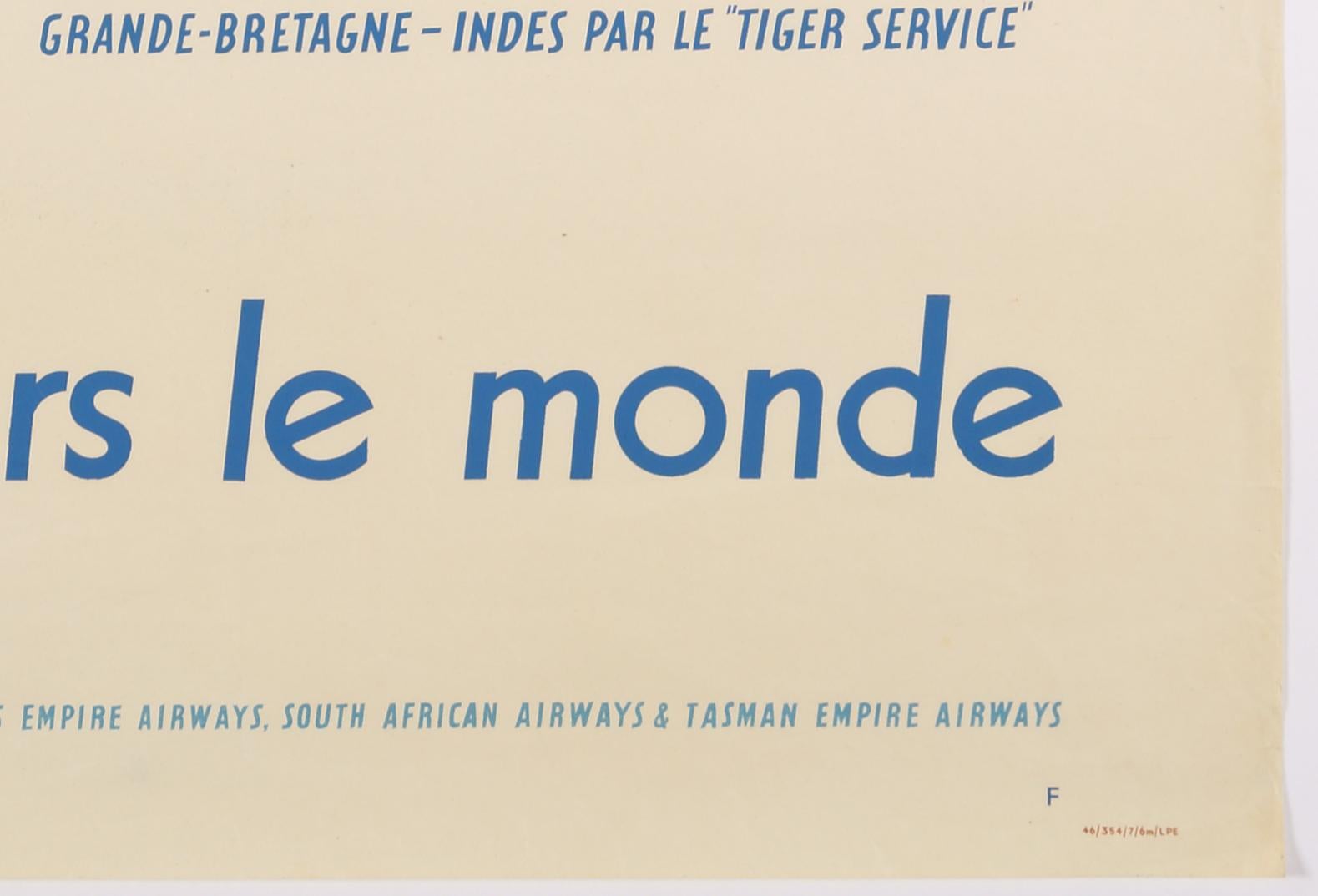 BOAC Speedbird Routes Across the World - Original Vintage British Airline Poster - Beige Portrait Print par Harold Foster