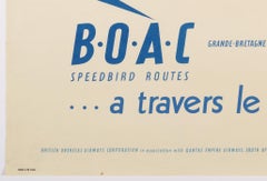 BOAC Speedbird Routes Across the World – Original Vintage British Airline Poster