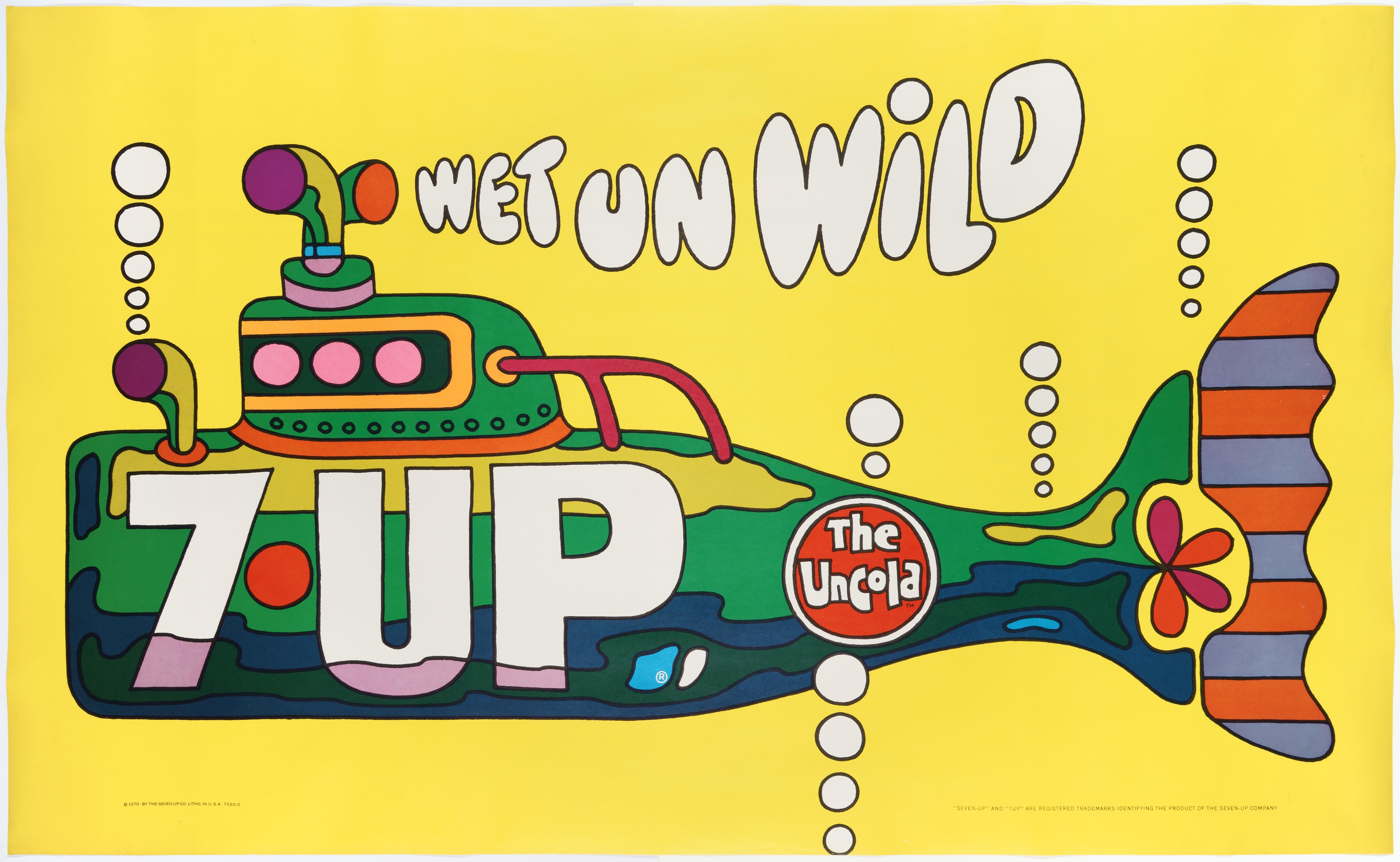 Ed George Abstract Print - Seven-Up (7Up) – The UnCola  Wet un Wild; Original & Legendary American Poster