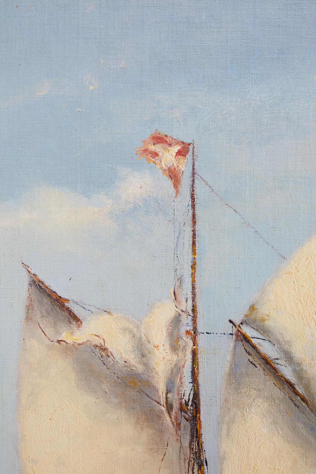 Peinture de bateau à voile danoise signée 11