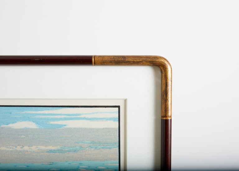 Ostrich Landscape Framed Wood Block Print For Sale 12