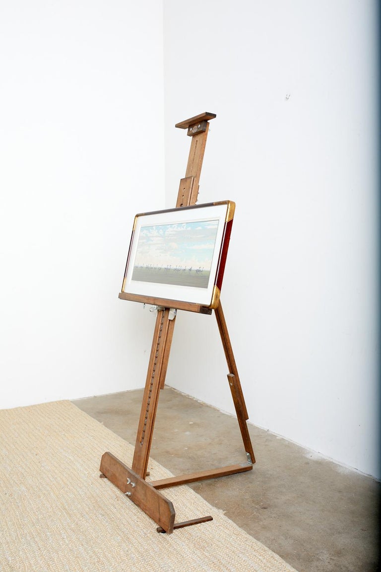 Ostrich Landscape Framed Wood Block Print For Sale 8