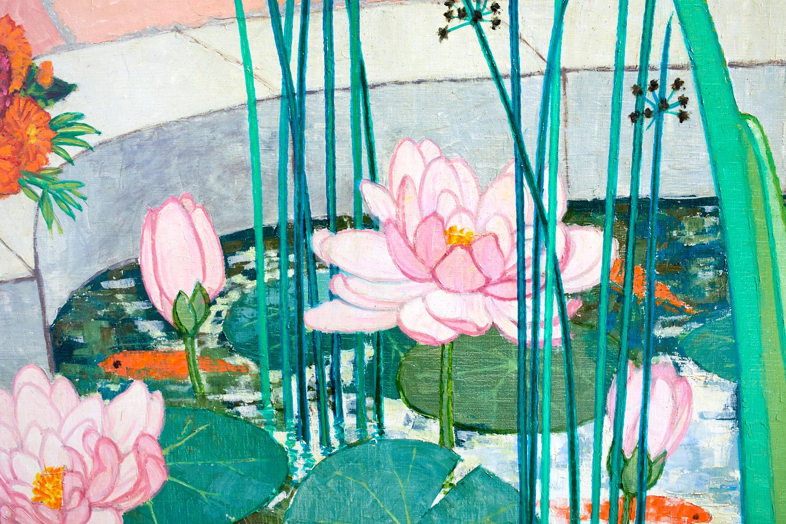 Garden Lily Pond Painting  9