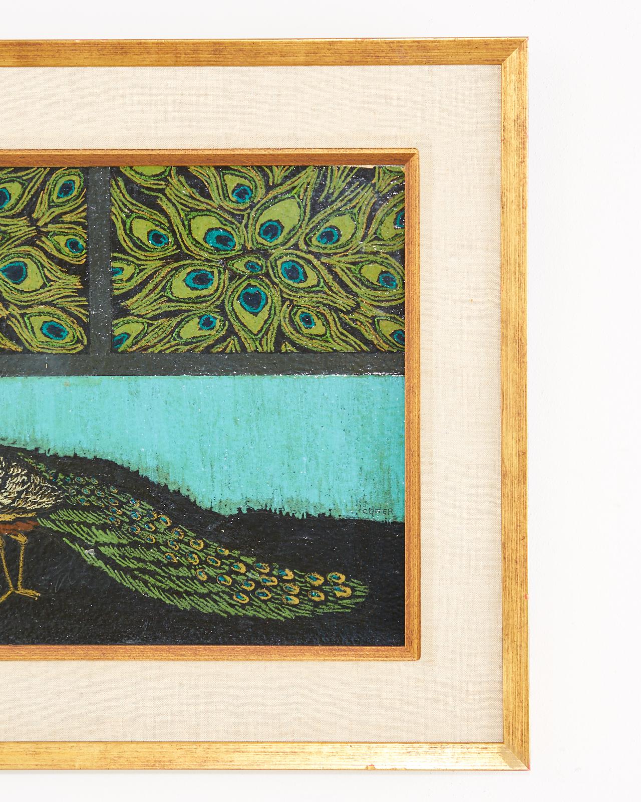 Study of a Peacock Oil on Board 3