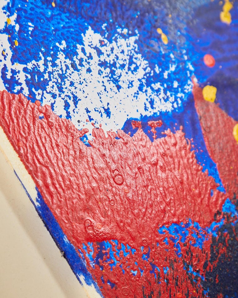 Marguerite Saegesser Abstract Painting on Board For Sale at 1stDibs