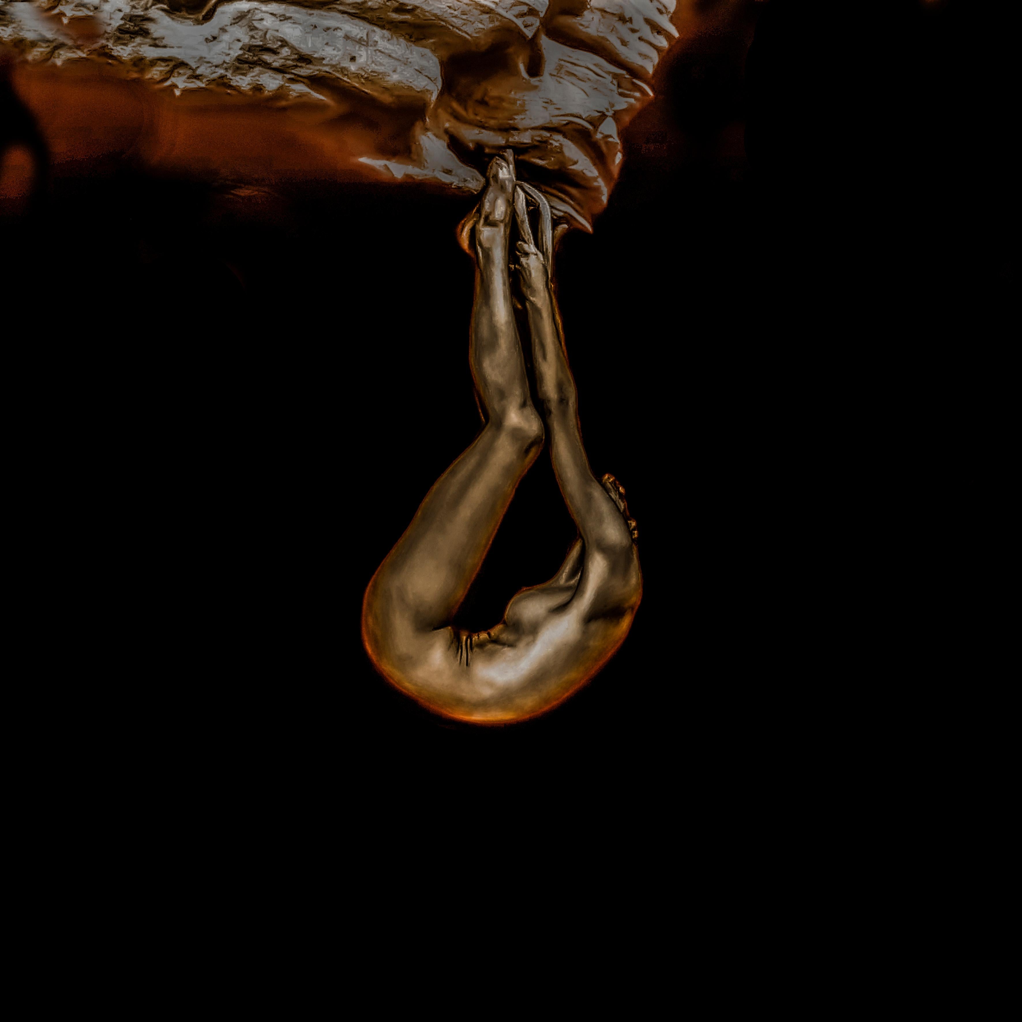 Beltran de Lassaletta Nude Photograph - Gold Drop  70 in x 47 in (Gold)