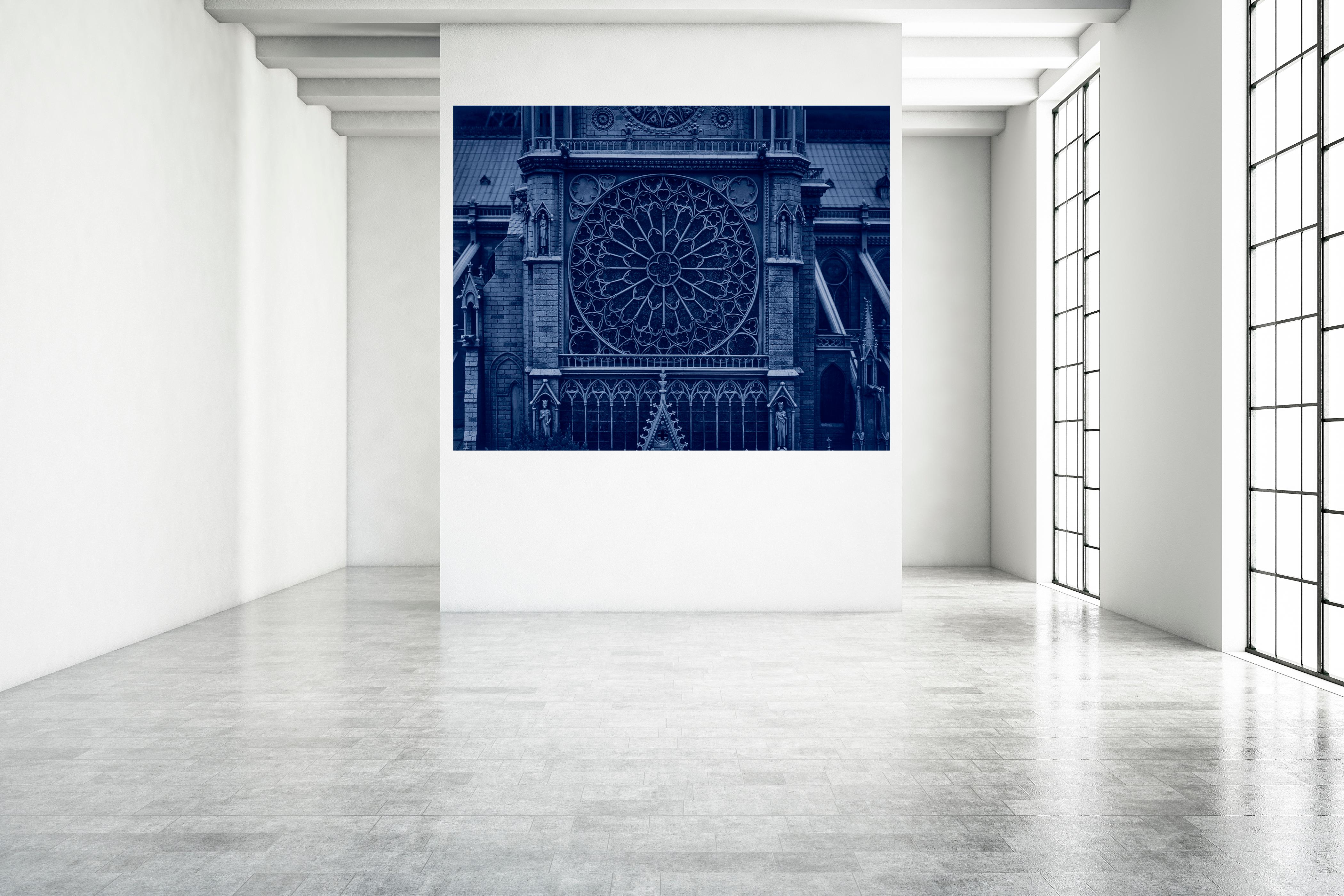 Notre Dame, 2003  47 in x 70 in (Blue) - Photograph by Valentin Vallhonrat