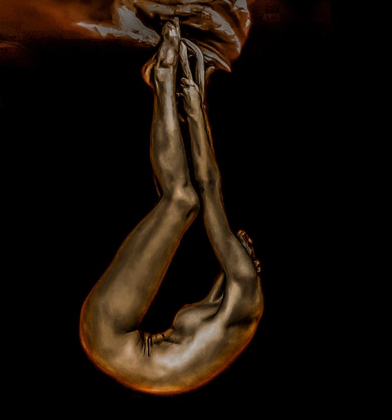 Gold Drop  70 in x 47 in (Gold) - Photograph by Beltran de Lassaletta