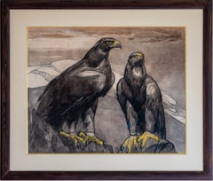 "TWO EAGLES ON A ROCK"