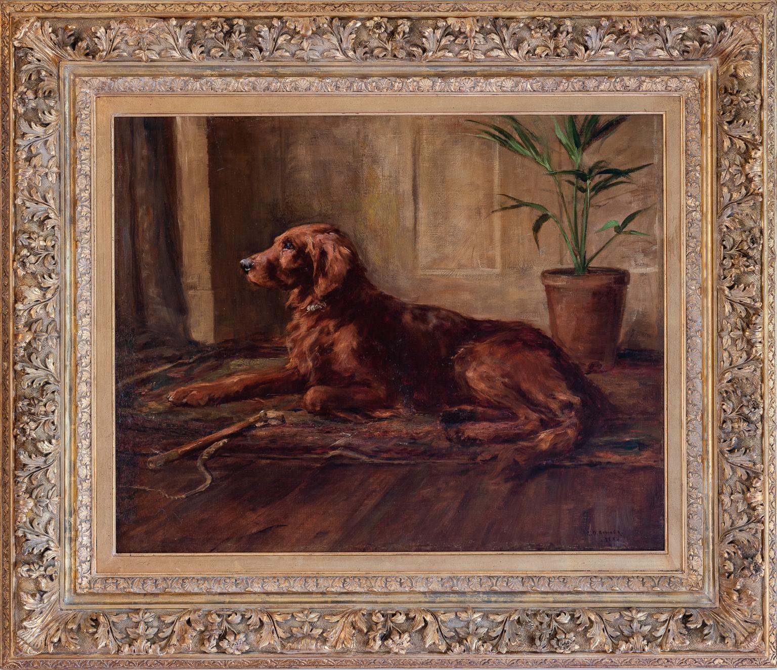 “PORTRAIT OF AN IRISH SETTER” - Painting by ARMOUR George Denholm (Lt.-Col.)