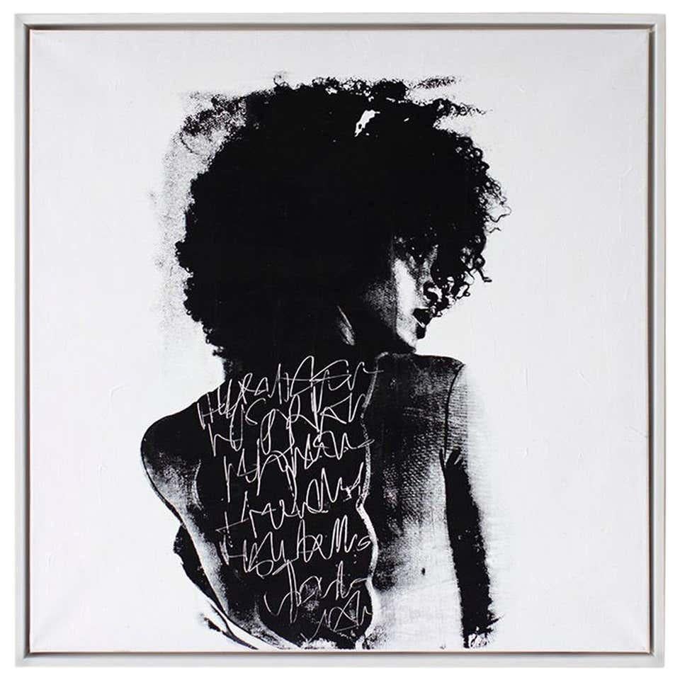 Contemporary Portrait Painting, Modern Art: To Write Graffiti on her Back