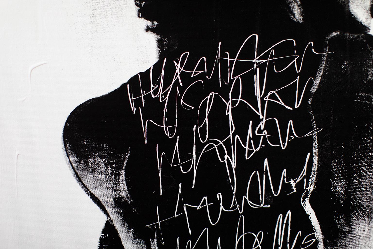 Contemporary Portrait Painting, Modern Art: To Write Graffiti on her Back For Sale 9