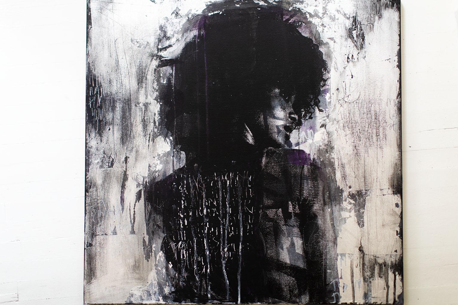 Contemporary Art Mixed Media Art : Shadow Girl, (Cortney-A4) 10