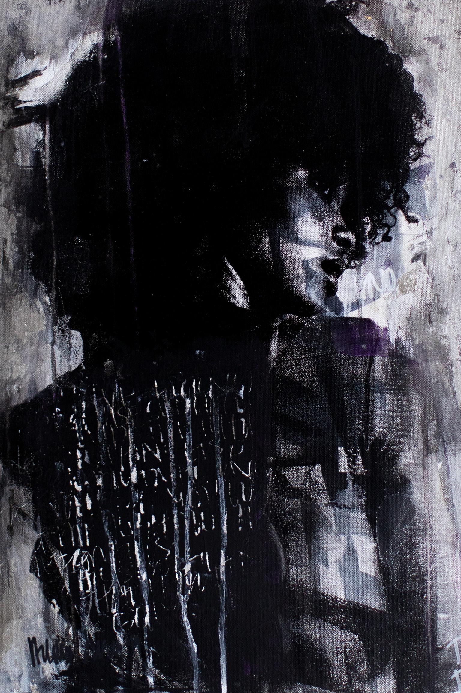 Contemporary Art Mixed Media Art : Shadow Girl, (Cortney-A4) 2