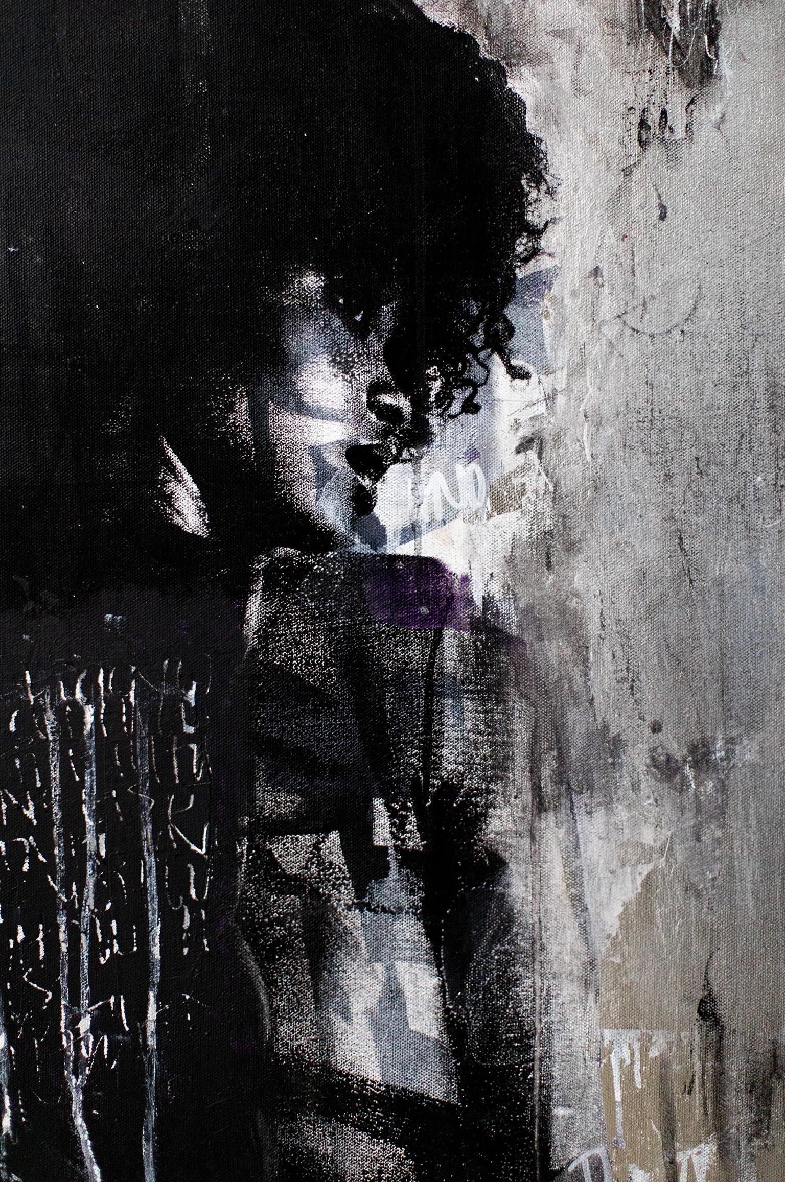 Contemporary Art Mixed Media Art : Shadow Girl, (Cortney-A4) 6