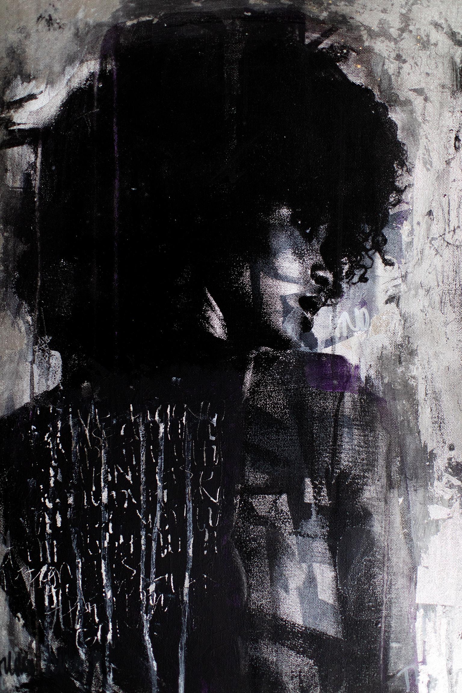 Contemporary Art Mixed Media Art : Shadow Girl, (Cortney-A4) 8