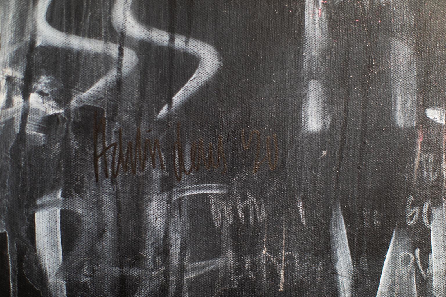 Arte moderno, pintura de retratos, arte de retratos en técnica mixta-Perdido entre líneas en venta 2