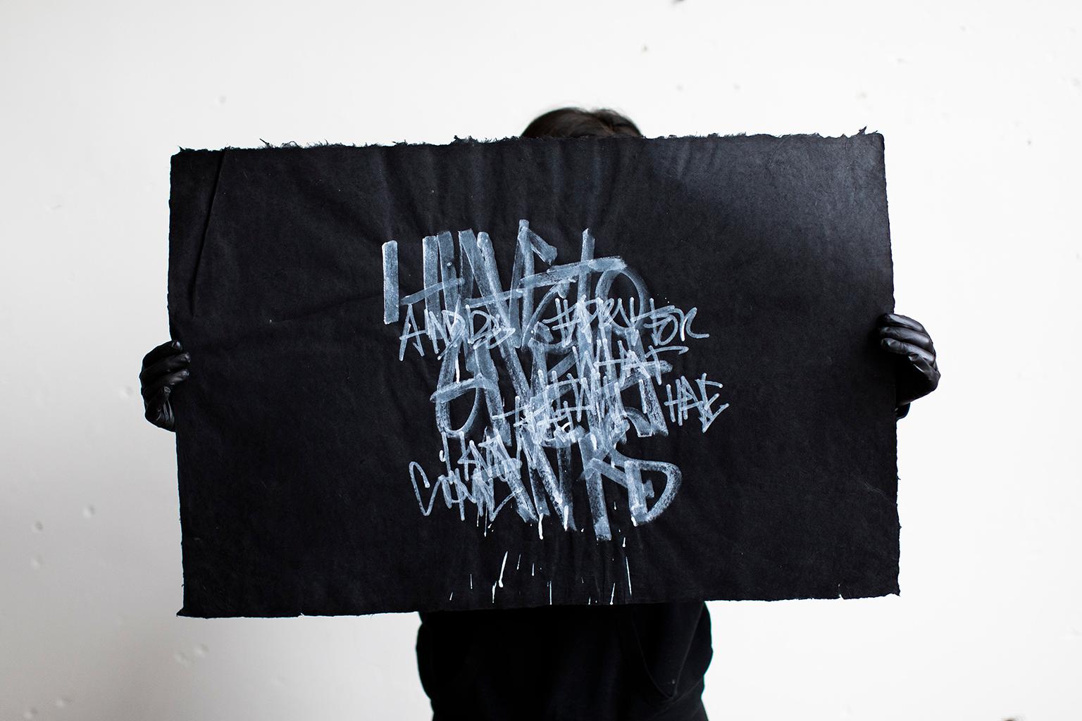 Pintura Abstracta, Letras de Graffiti, Arte Callejero, Arte Contemporáneo Negro-Sprouted 2