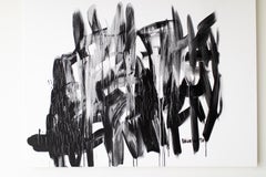Graffiti-Kunst, zeitgenössische Schwarz-Weiß-Kunst, abstraktes Gemälde