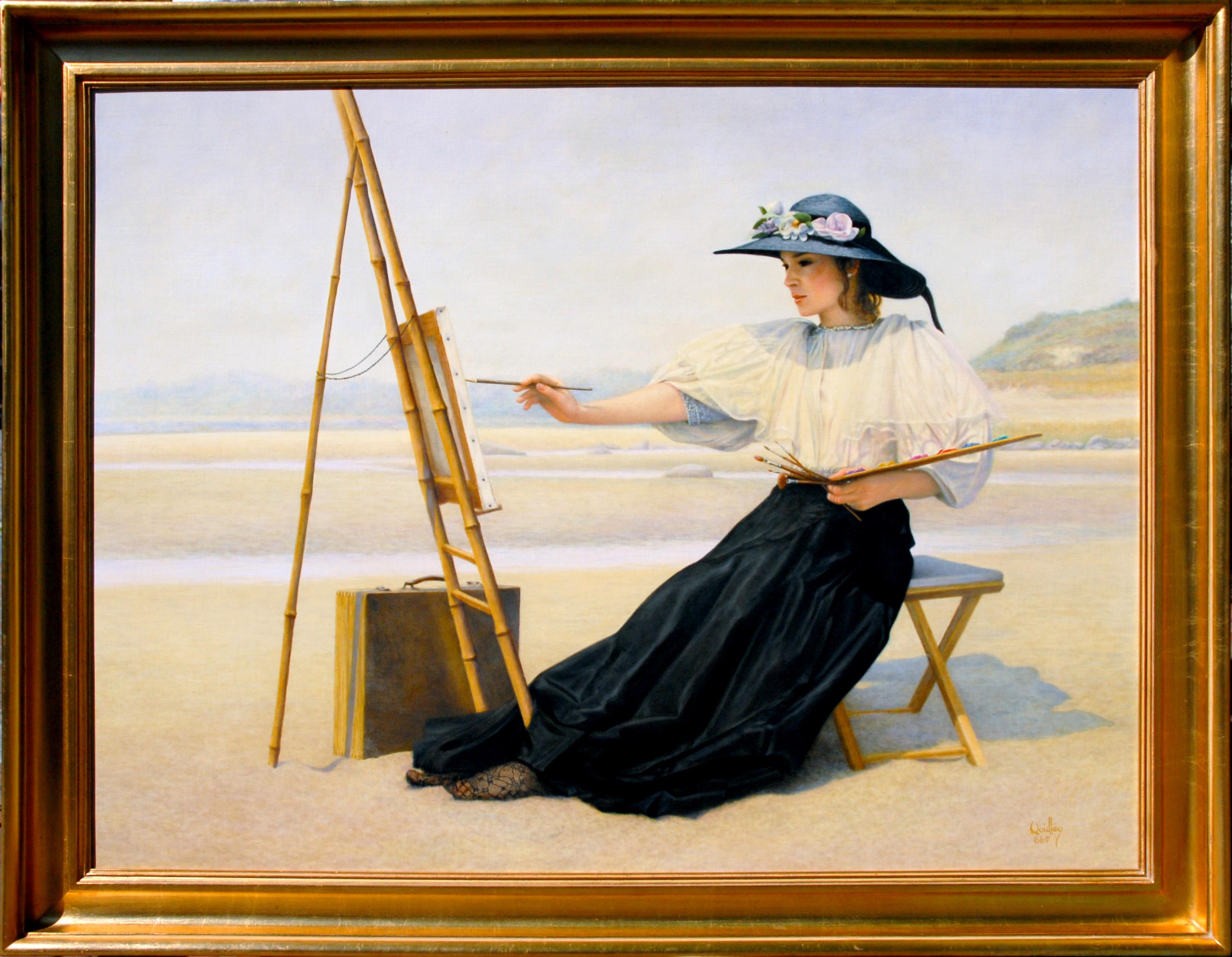 Woman at the Easel - Painting by Peter Quidley