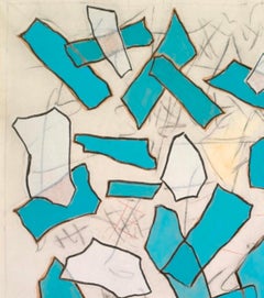 Nathalie Fontenoy French Artist, Paper collage, Fragment #5 Turquis