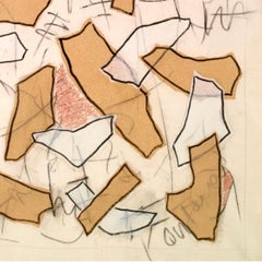 Nathalie Fontenoy French Artist, Paper collage on Canvas, Fragment #3 Nature