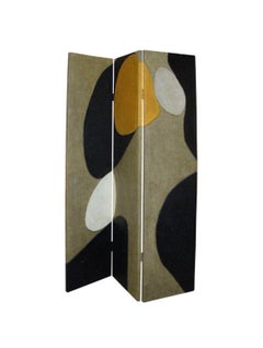 Used Dressing Screen (Paravent) by French Artist Marielle Guégan, Room Divider