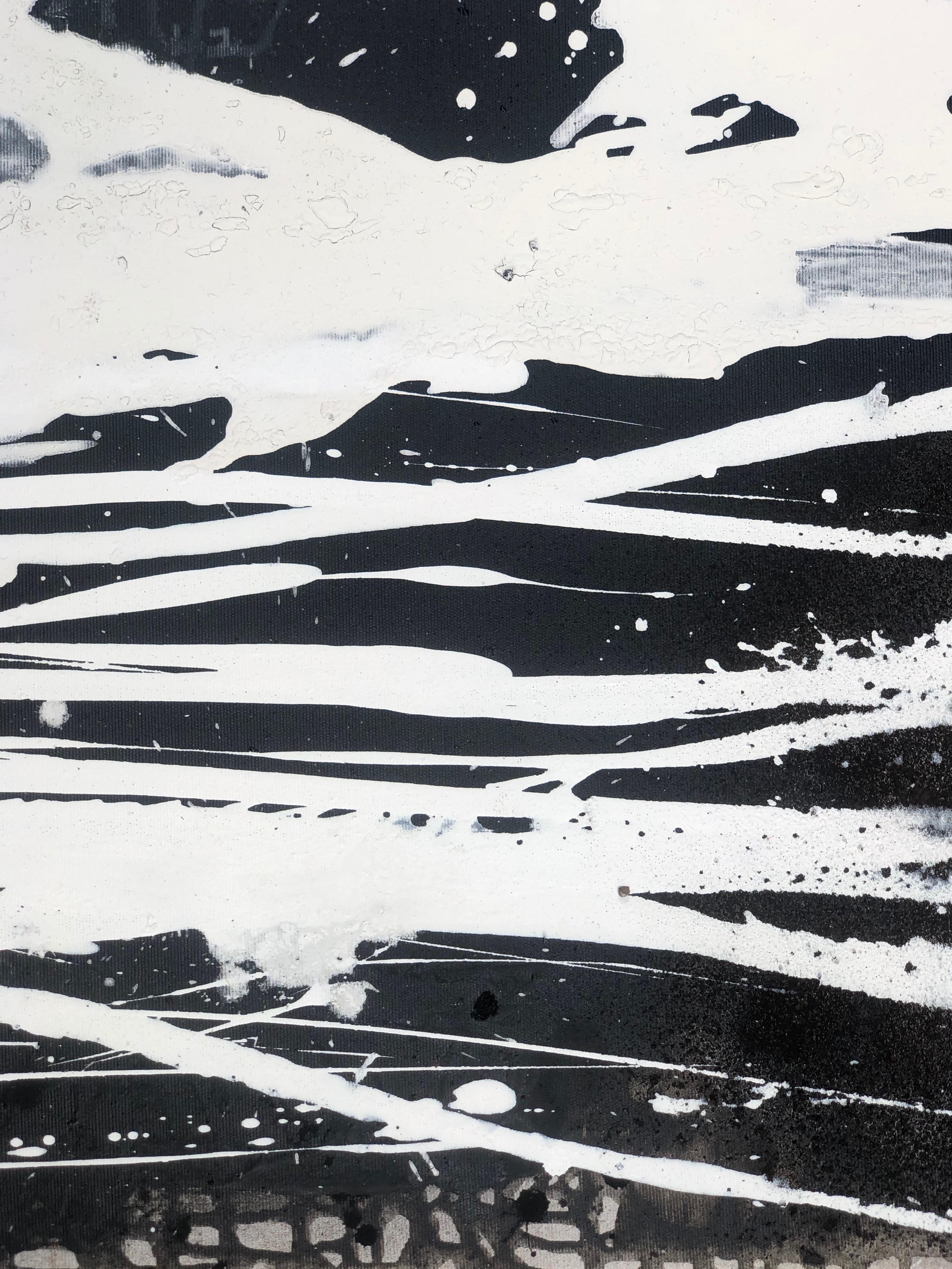 Ines Hildur, deutscher Künstler „Snow Field“, Mixed-Media auf Holz (Abstrakt), Painting, von Hildur Ines