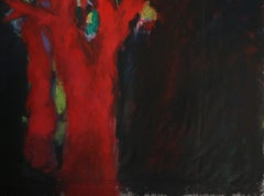 Peinture d'artiste française « Arbre » de Nathalie Fontenoy, 7 arbres sur toile