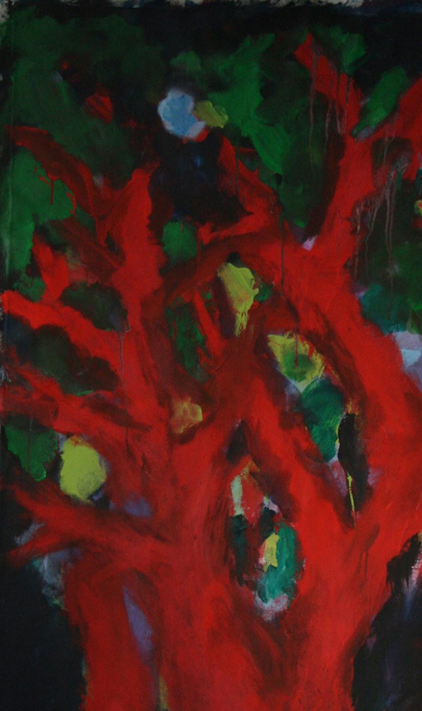 Peinture d'artiste française « Arbre » de Nathalie Fontenoy, 7 arbres sur toile - Expressionnisme abstrait Painting par Nathalie Fontenoy 