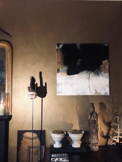 Ines Hildur Ines Artiste Peintre Allemande "Noir et Blanc" Technique mixte sur toile