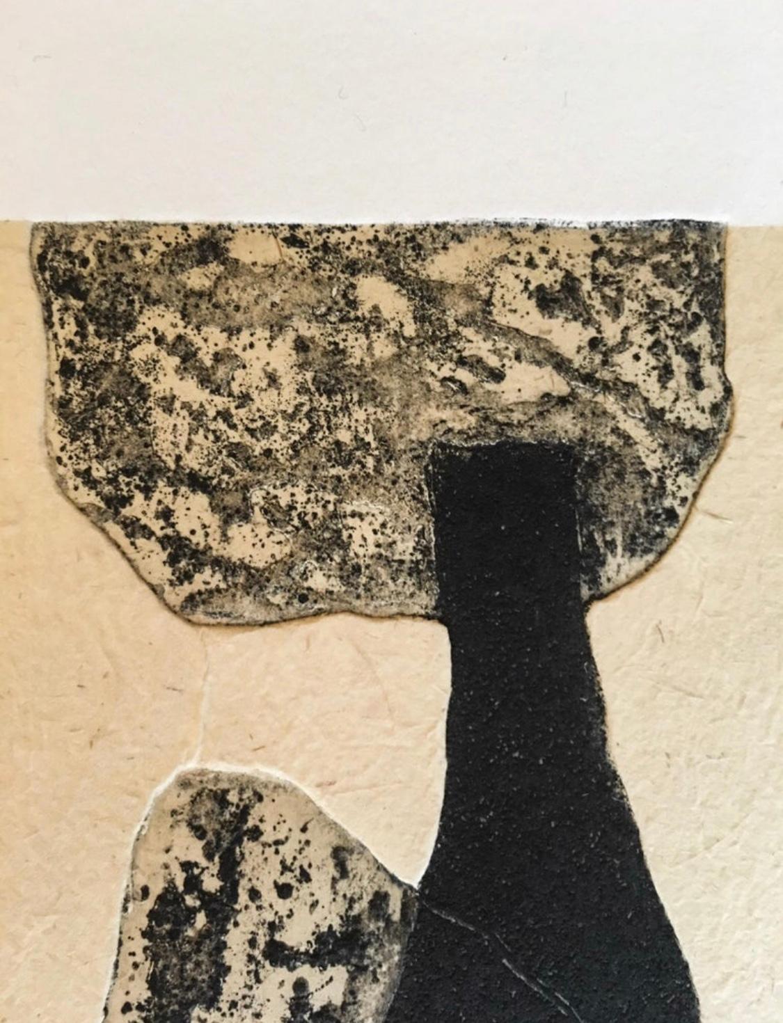 The third of 10 of this limited edition Marielle Guégan engraving created in 2006. 
The engraving it self is H 15 cm x W 9.5 cm
Marielle Guégan is a French painter and engraver. During her studies as an interior designer, she became passionate about