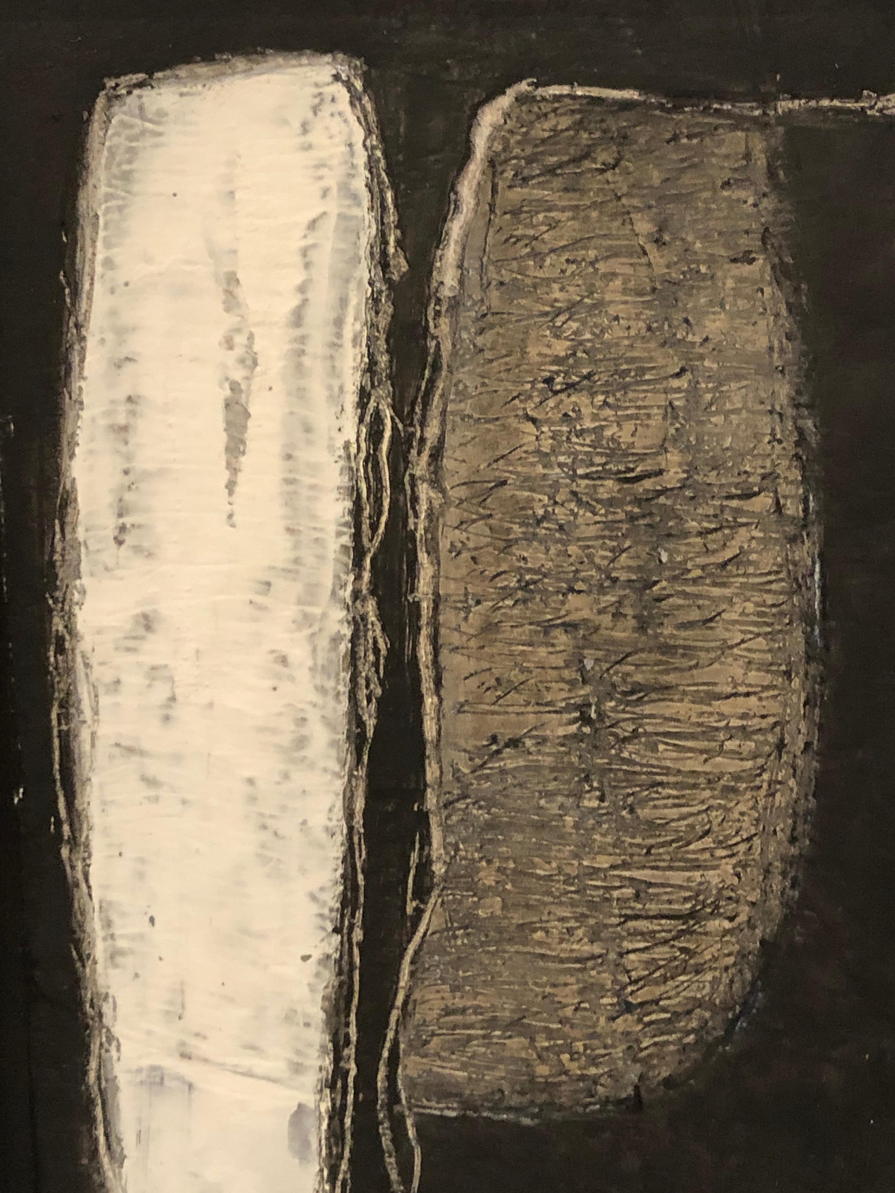 Marielle Gugan, artiste française peintre  Le minimalisme, 2015 - Noir Abstract Painting par Guégan Marielle